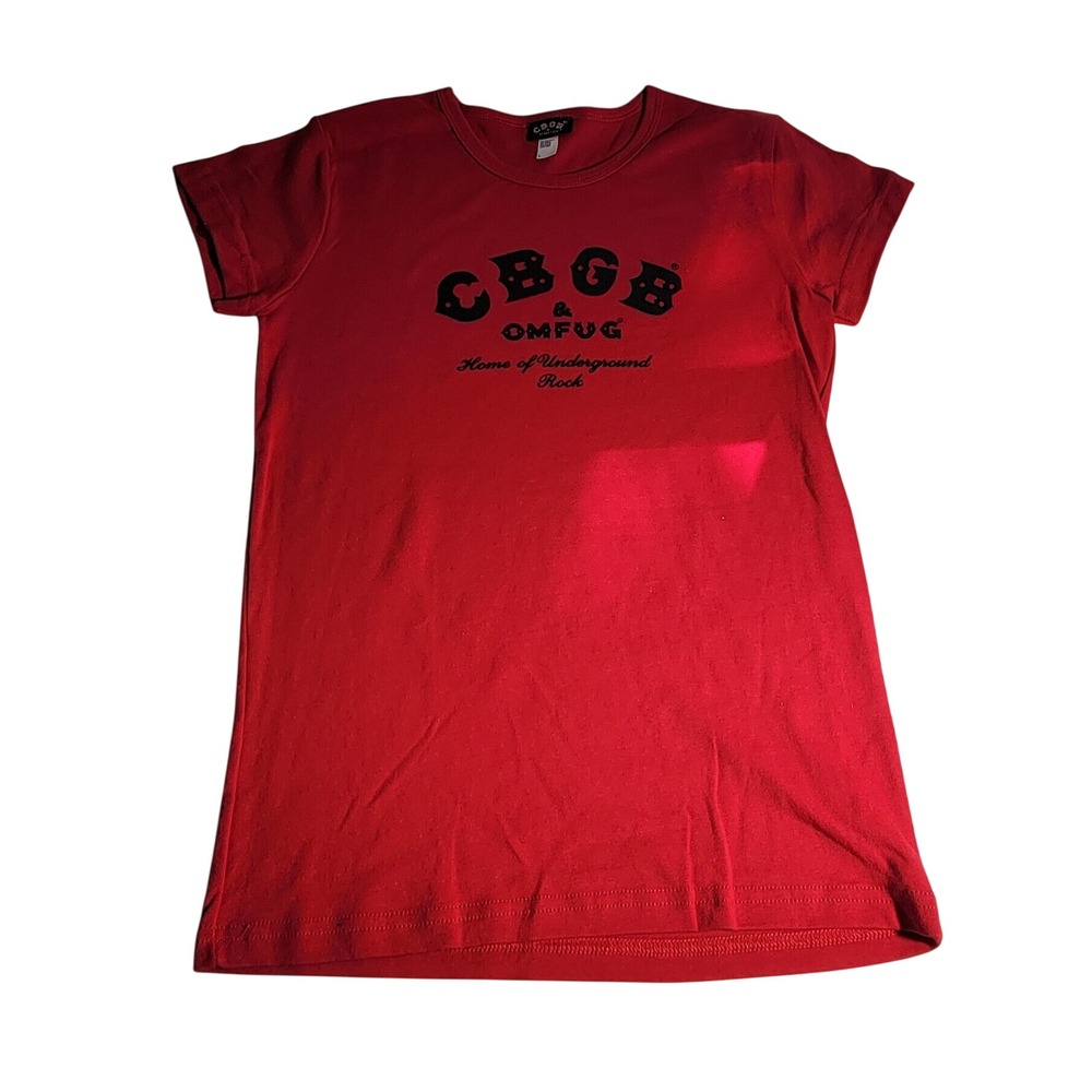 CBGB OMFUG Home of Underground Rock Red Graphic T-Shirt Mens Large Short Sleeve
